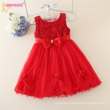 2-16 ans nouvelle fille de mode robe 4 ans fille de fleur rouge quotidienne usure robe